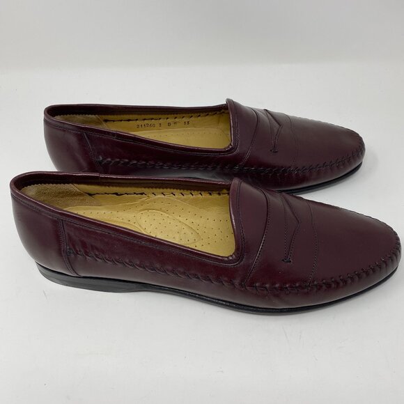 NEW santoni leather slip on loafer shoes
